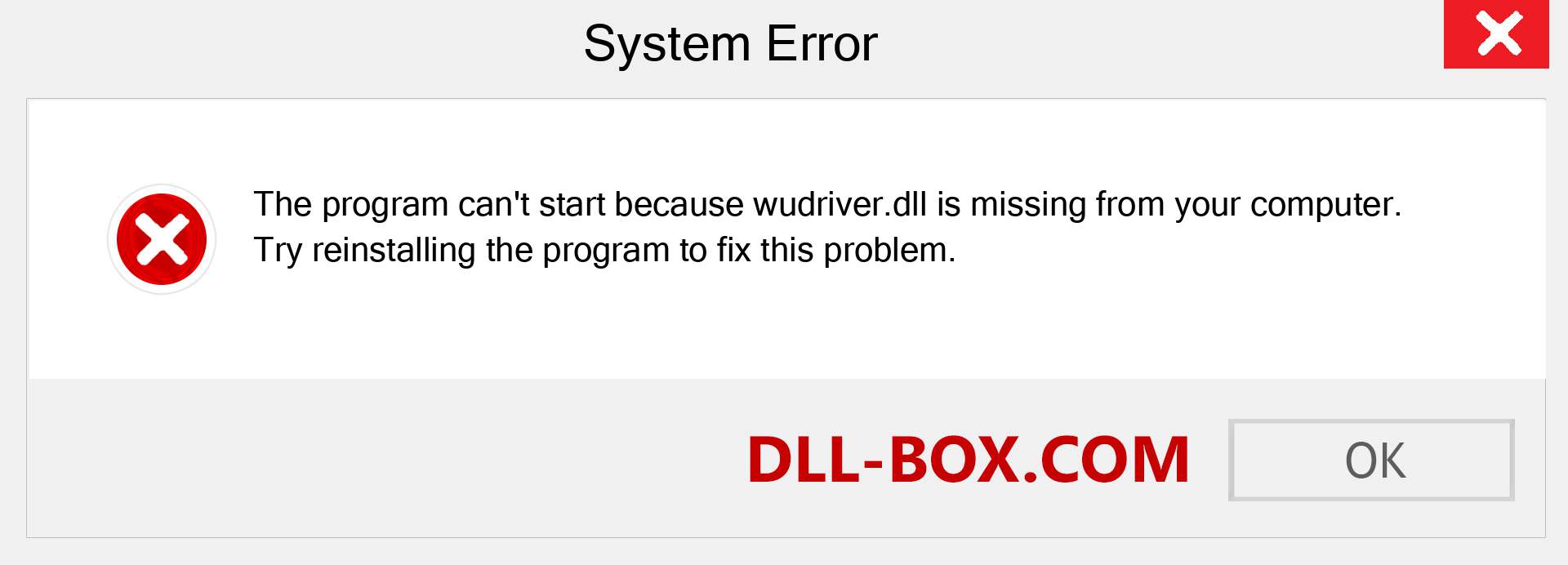  wudriver.dll file is missing?. Download for Windows 7, 8, 10 - Fix  wudriver dll Missing Error on Windows, photos, images
